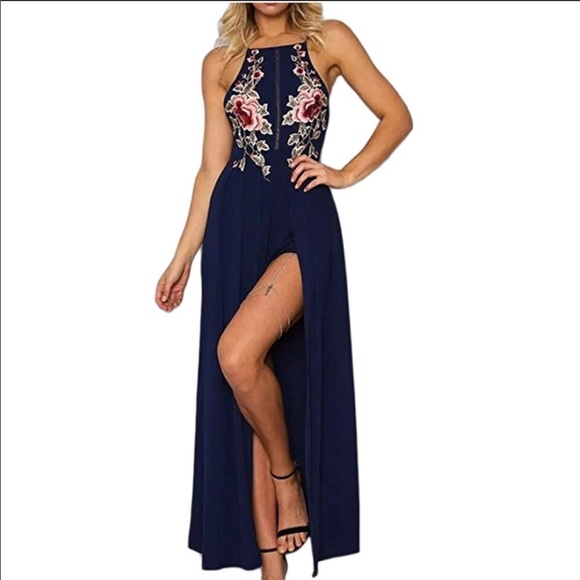 Dresses & Skirts - Backless All-In-One Romper Maxi DRESS🎈HOST PICK🎈